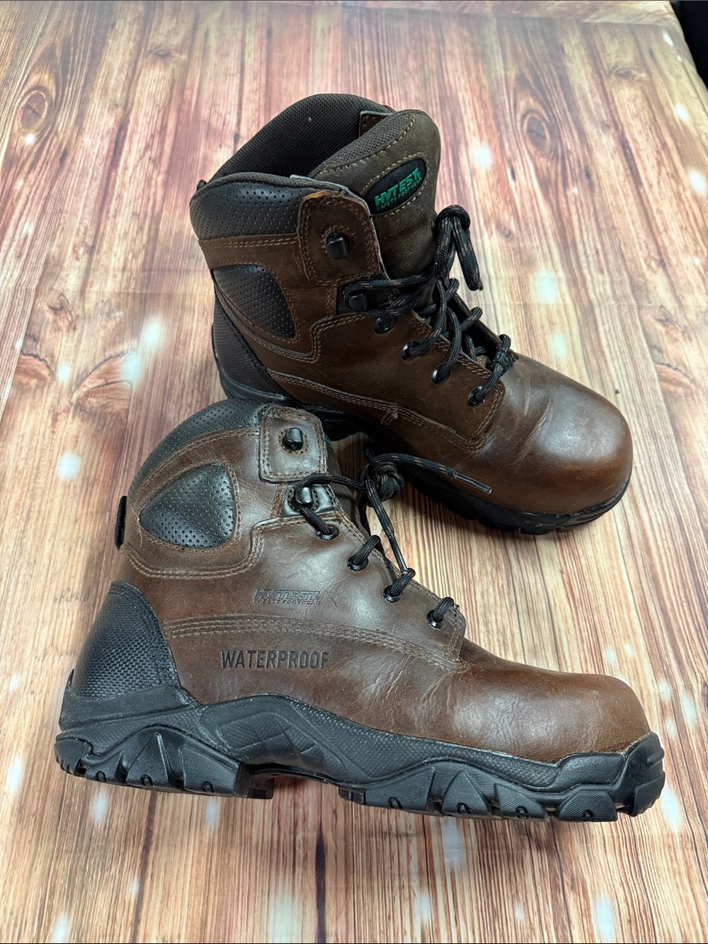 HYTEST safe footwear Waterproof Brown Leather Work Boots